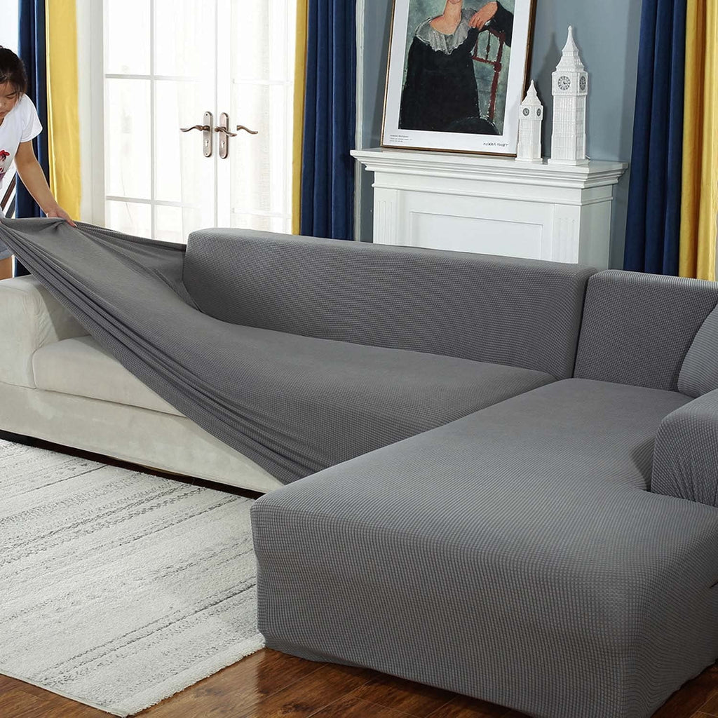 Nvzi Thick Couch Covers 1 2 3 4 Seater, Sectional Sofa Sectional Couch Covers  Shape Stretch Slipenclosure Living Room Dogs Pets, Washable Durable Furniture Protector…, Light Gray, 3 Seater:70-84 inch