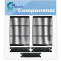 2  Grill Cooking Grates & 3 Heat Shield Plate Tent Replacement Parts for Charmglow 810-6320- - Compatible Barbeque Porcelain Enameled Cast Iron Grid 19" & Flame Tamer, Flavorizer Bar