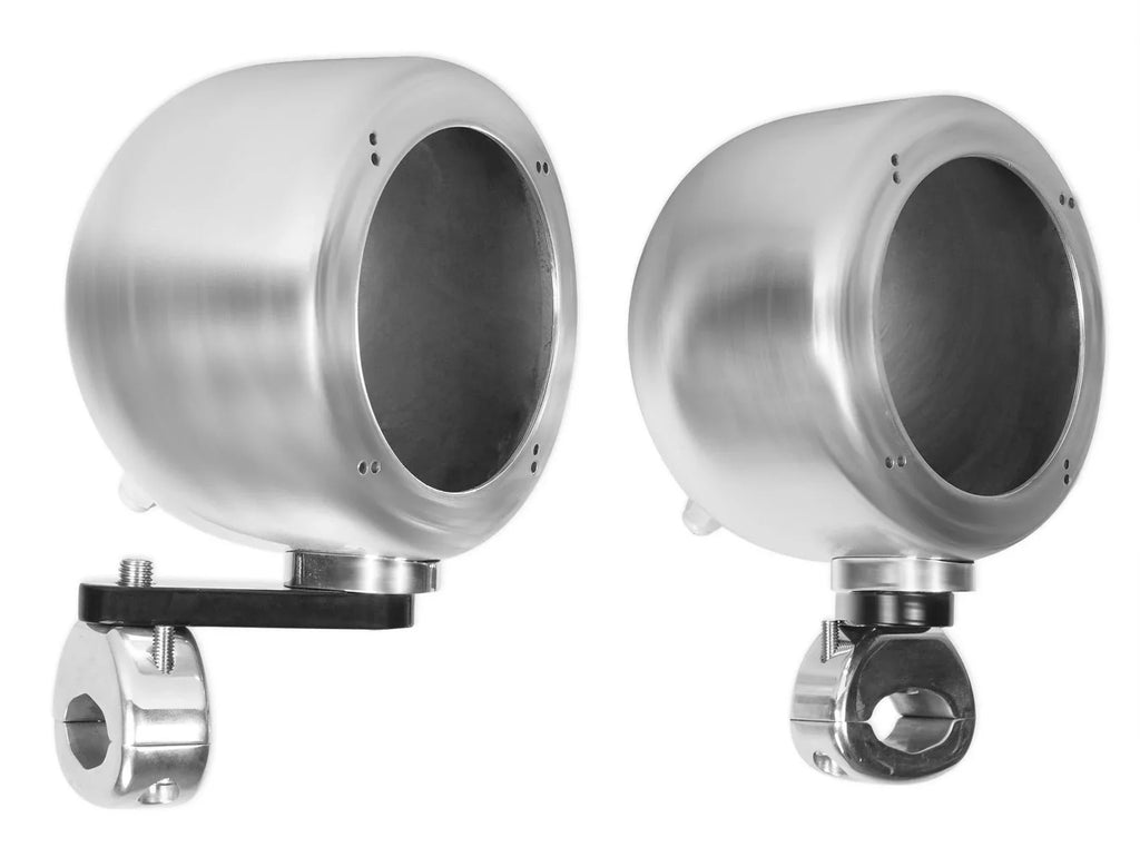 (2) Rockville  4" Chrome Swivel Aluminum Motorcycle Handlebar Speaker Pods