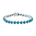 Shop  Sleeping Beauty Turquoise Trillion 925 Sterling Silver Platinum Plated Tennis Bracelet for Women Jewelry Size 7.25" Ct 10.99 Birthday Mothers Day Gifts for Mom