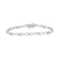 .925 Sterling Silver 1.0 Cttw Prong Set Diamond Infinity Link Bracelet (- Color, - Clarity) - 7.25"