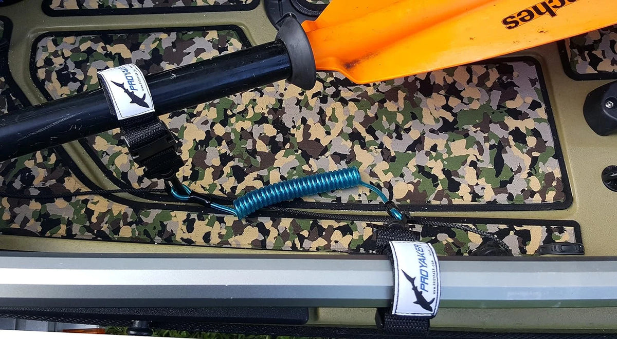 Dual Strap, Fishing Rod, Paddle or Stakeout Pole for Hobie -Rail or Boat Rails