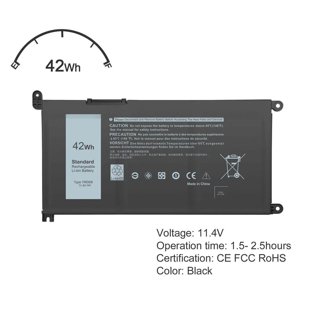 42Wh  Laptop Battery for Dell Inspiron 7586 5482 5485 5491 3310 3493 2in1