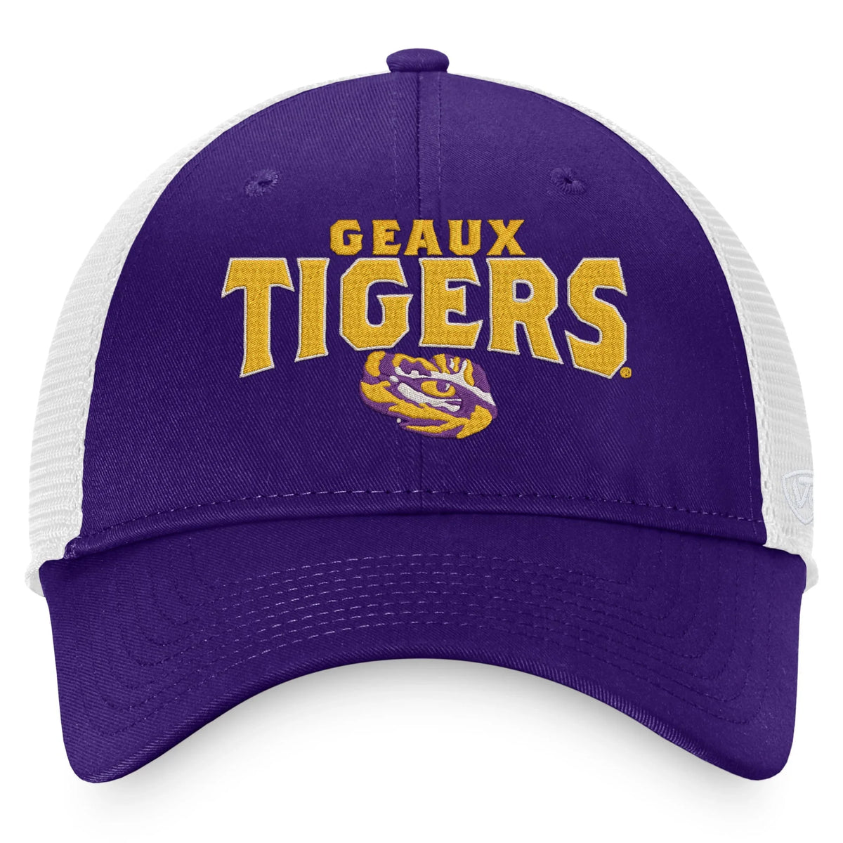 Men's Top of the World Purple  Tigers Breakout Trucker Snapback Hat -