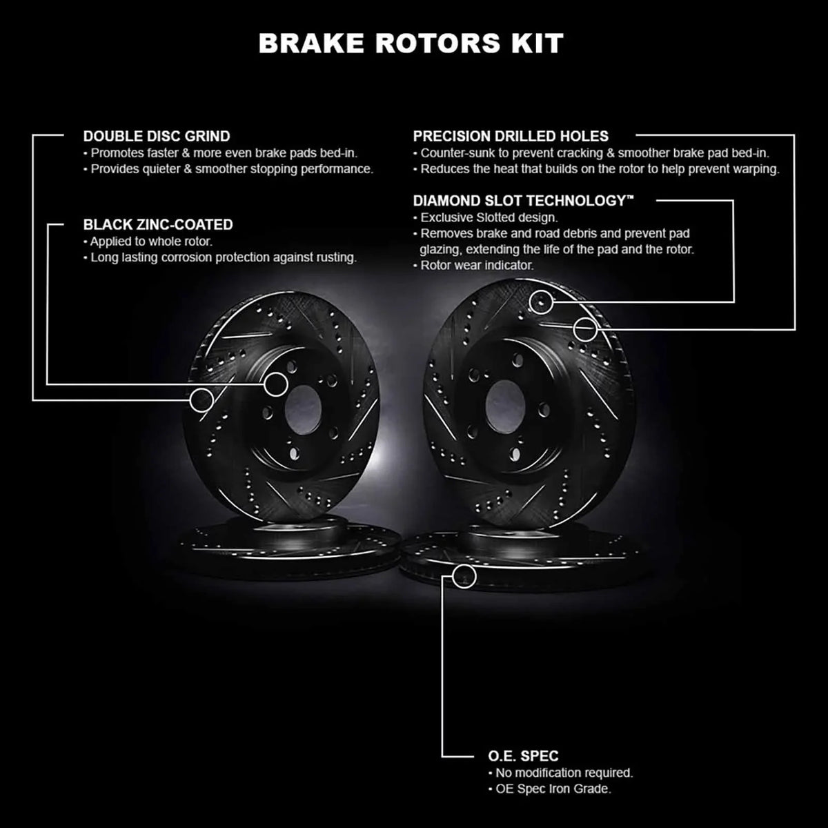 Concepts Whpn2 54245  Concepts Brake Rotor / Black Fits select: 2012  , 2013-2018