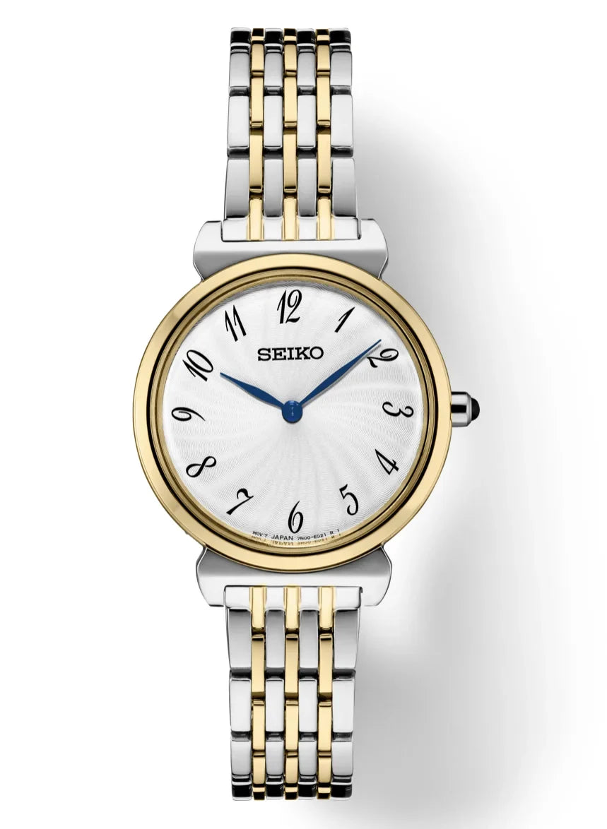 Seiko  Essential Two Tone Stainless Steel Arabic Dial Quartz Women's Watch