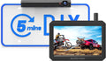 '-  Solar Wireless Backup Camera for Trucks, 5Mins  Installation, 5'' Monitor Night Vision Back Up Camera Systems for Car