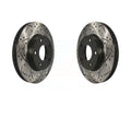 Front Coated Drilled Slotted Disc Brake Rotors Pair For Mazda 3 -3 Sport -100095