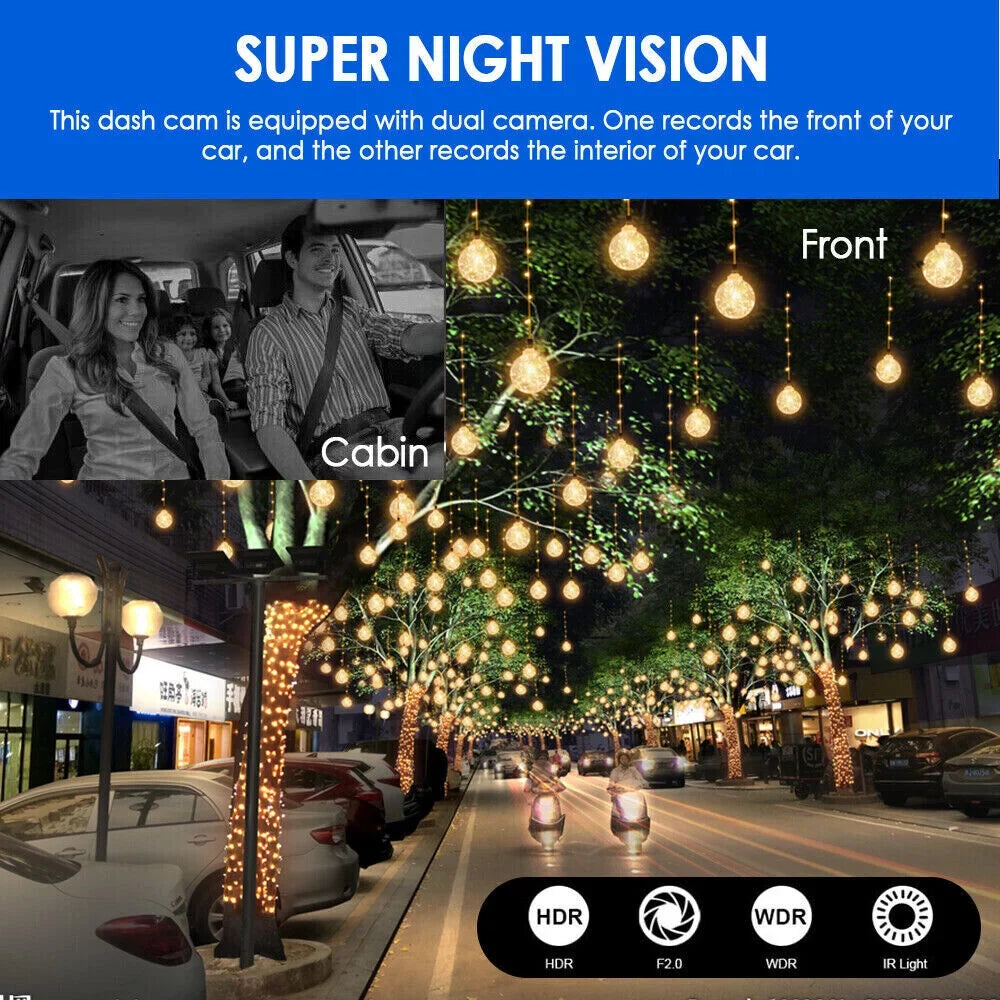 · Dash Cam - Ensure Your Road Safety with Dual Lens Front and Inside Recording