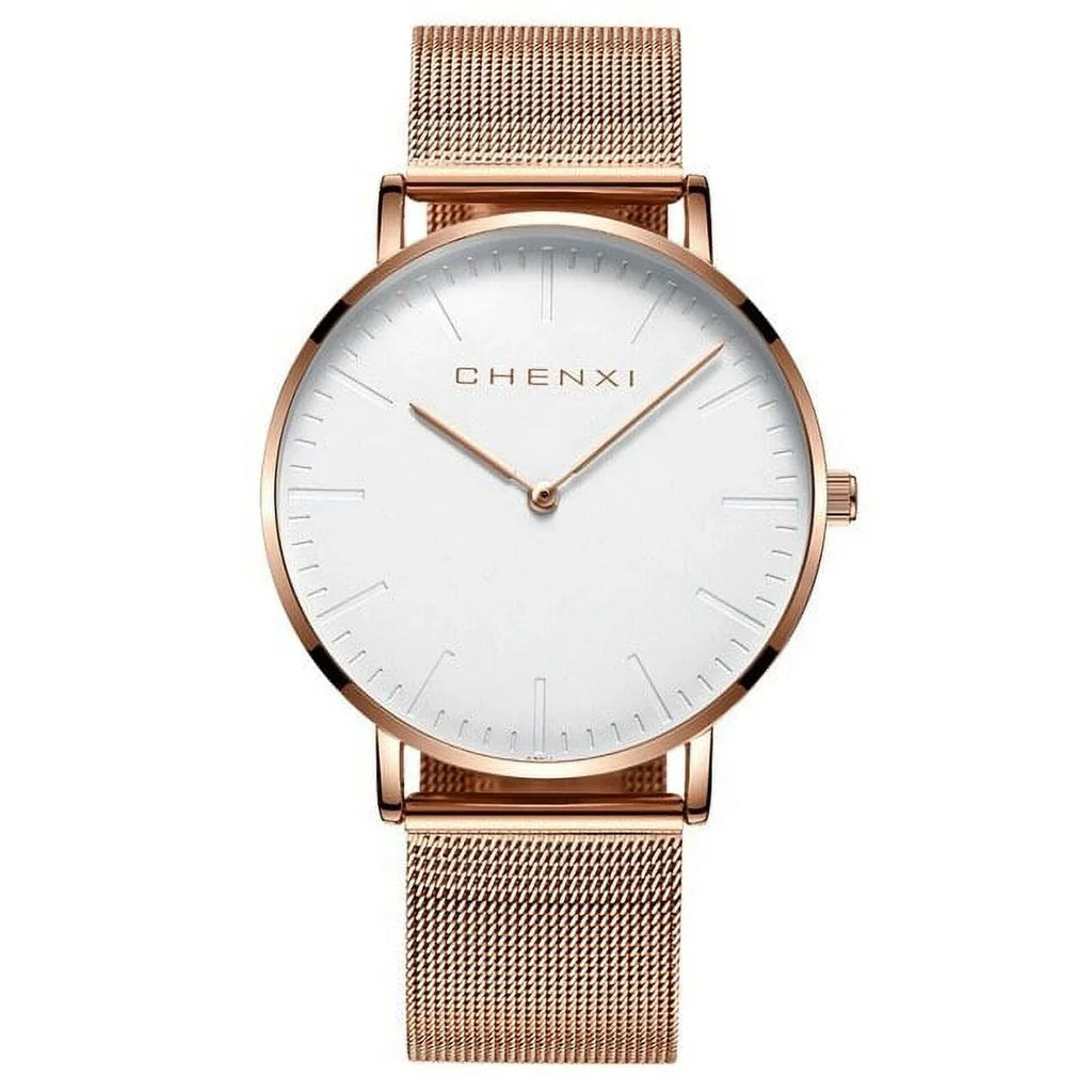 Fashion Rose gold Lover Watches Men Waterproof Ultra thin Quartz Watch Top Luxury Brand Woman Elegant Dress Ladies Watch
