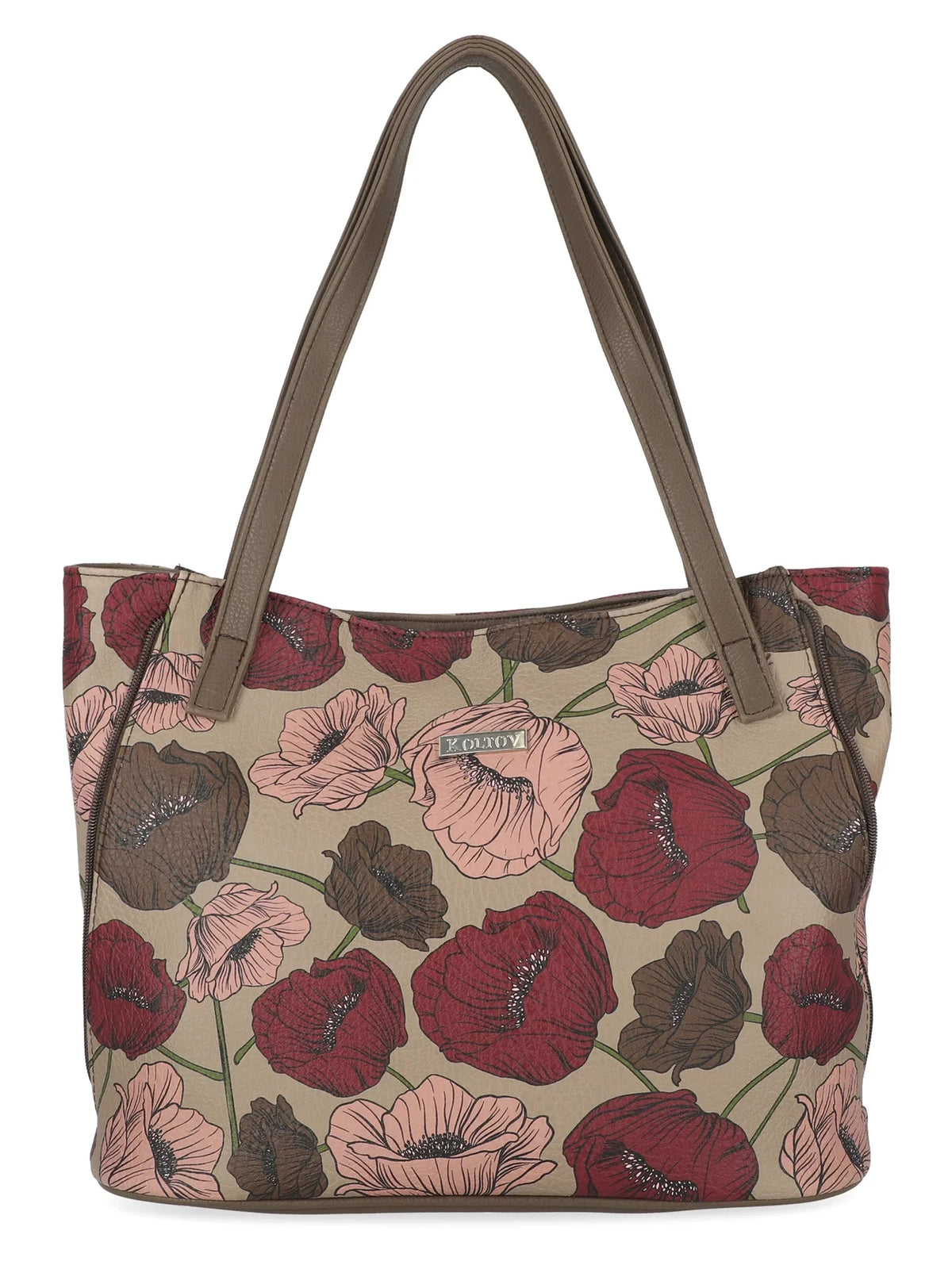 Koltov Vegan Leather Emily East West Tote, Marbella / Bay Leaf