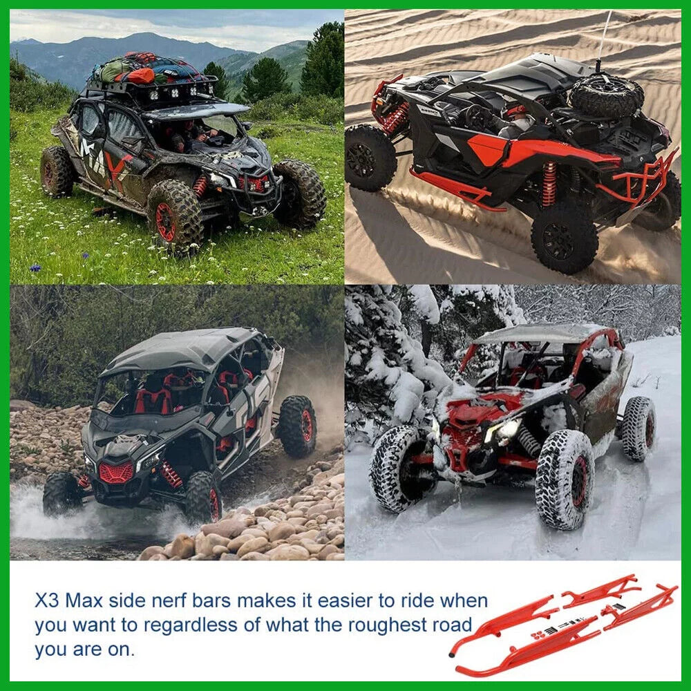Nerf Bars Rock Sliders for 2017-2021 Can-Am Maverick  Max - 4 Seater