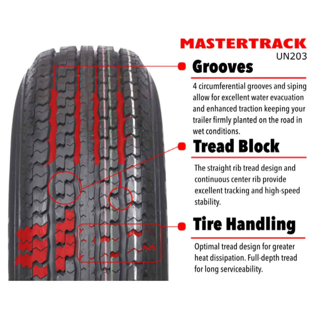 Mastertrack  /75R14 8 Ply 105M Load Range  Radial Trailer Tire -  205/75/14 205/75R14 (Tire Only)