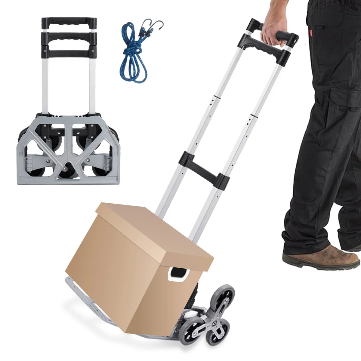 Moving Dolly For Stairs | Heavy Duty Collapsible Trolley With Wheels | Portable Folding Truck For Luggage, Moving, Travel, Shopping, Workplace, Warehouse Distribution
