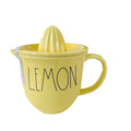 Rae Dunn  Yellow 2 Piece Ceramic Juicer Set with Black  Letters Kitchen