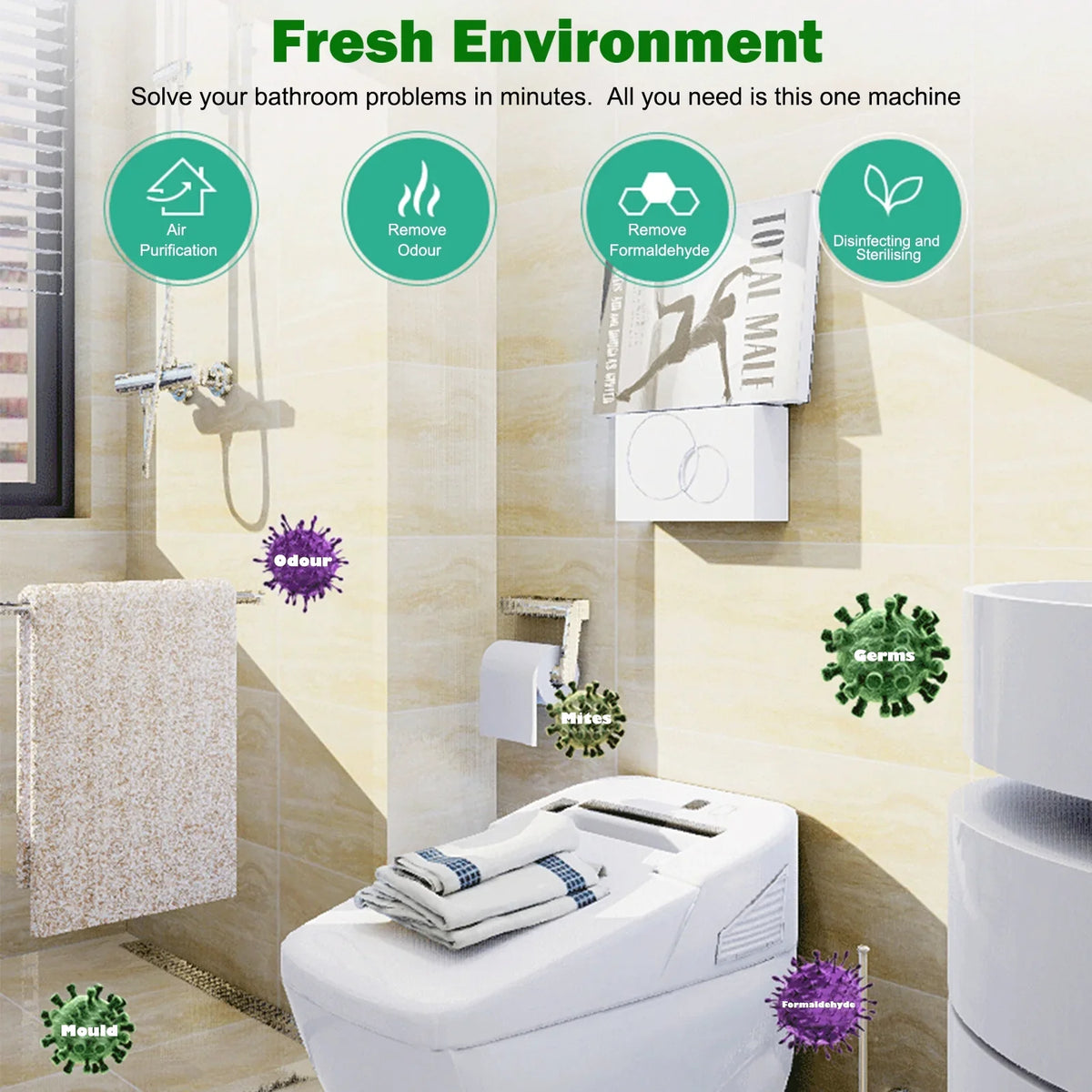 GoolRC steriliser,- Deodorizer Air Sterilizer - Deodoriser Ion - Air Sterilizer Quiet Air Ion Deodoriser Ion Ozone Mite Removal Air Cleaner Air Steriliser Sterilization - Removal - BedroomQuiet