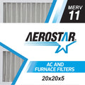 Aerostar 20x20x5   11, Carrier Replacement Pleated Air Filter, 20x20x5, Box of 2