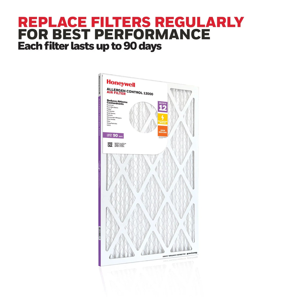 Honeywell 20x25x1  12 Pleated  Furnace Air Filter- 12 Pack