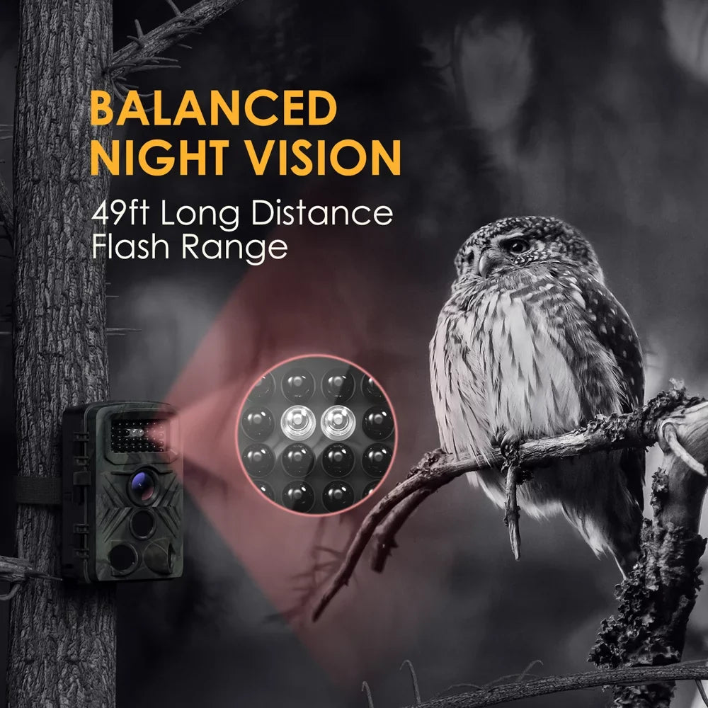 32MP 1080P Outdoor Trail Camera Field Detection Infrared Camera 2.0 Inch  Color Display Day Night Use Hunts Night-Visions Camera  Waterproof