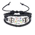 Rainbow Flag Yap  Am Men Bracelet Braided Leather Woven Rope Wristband