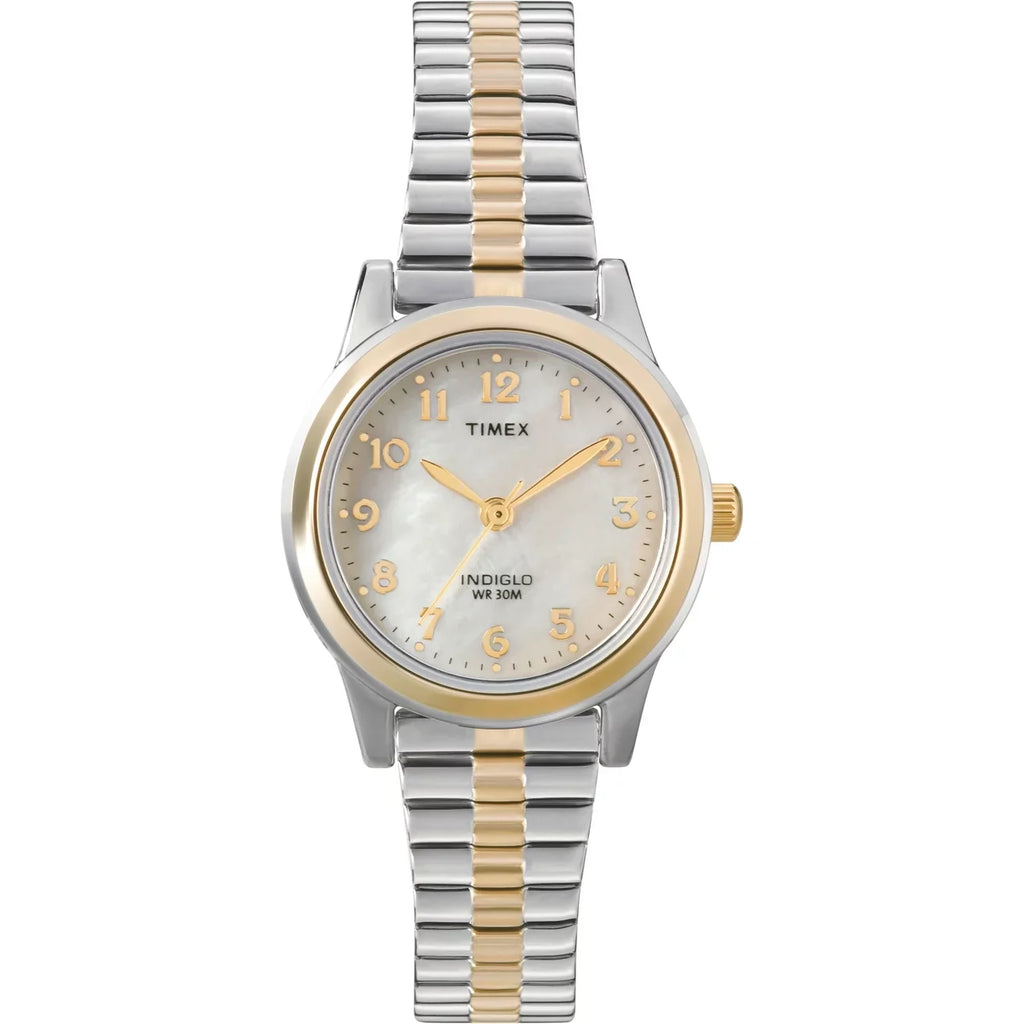 Timex Women's Essex Avenue Two-Tone/ 25mm Dress Watch, Extra-Long Expansion Band