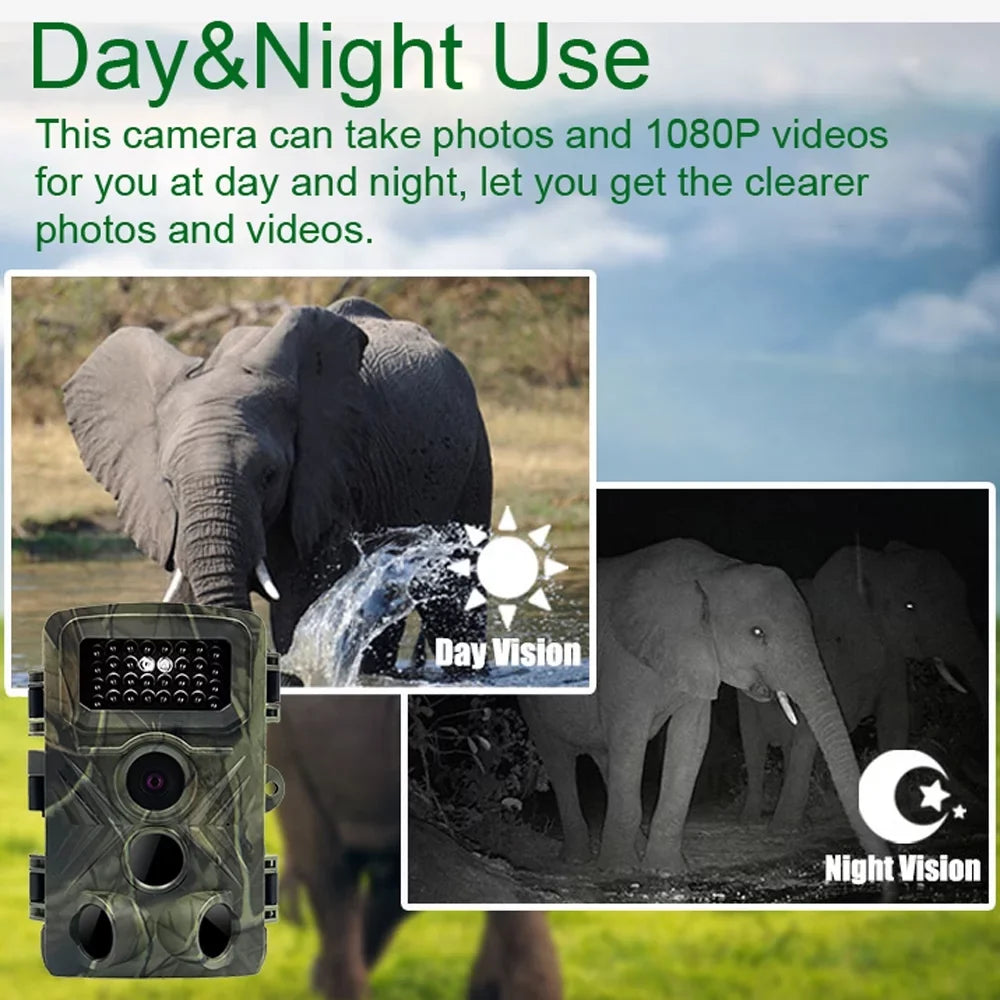 32MP 1080P Outdoor Trail Camera Field Detection Infrared Camera 2.0 Inch  Color Display Day Night Use Hunts Night-Visions Camera  Waterproof