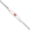 Primal Silver Sterling Silver Rhodium-plated Medical  Curb Link Bracelet