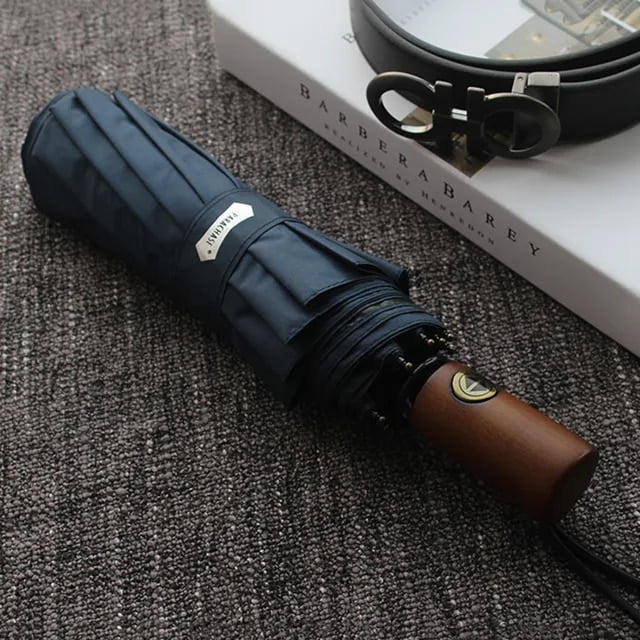Umbrella Men Business 10 Ribs Wood Handle Golf Sun Umbrellas Windproof Anti  Parasol Clear Umbrella +