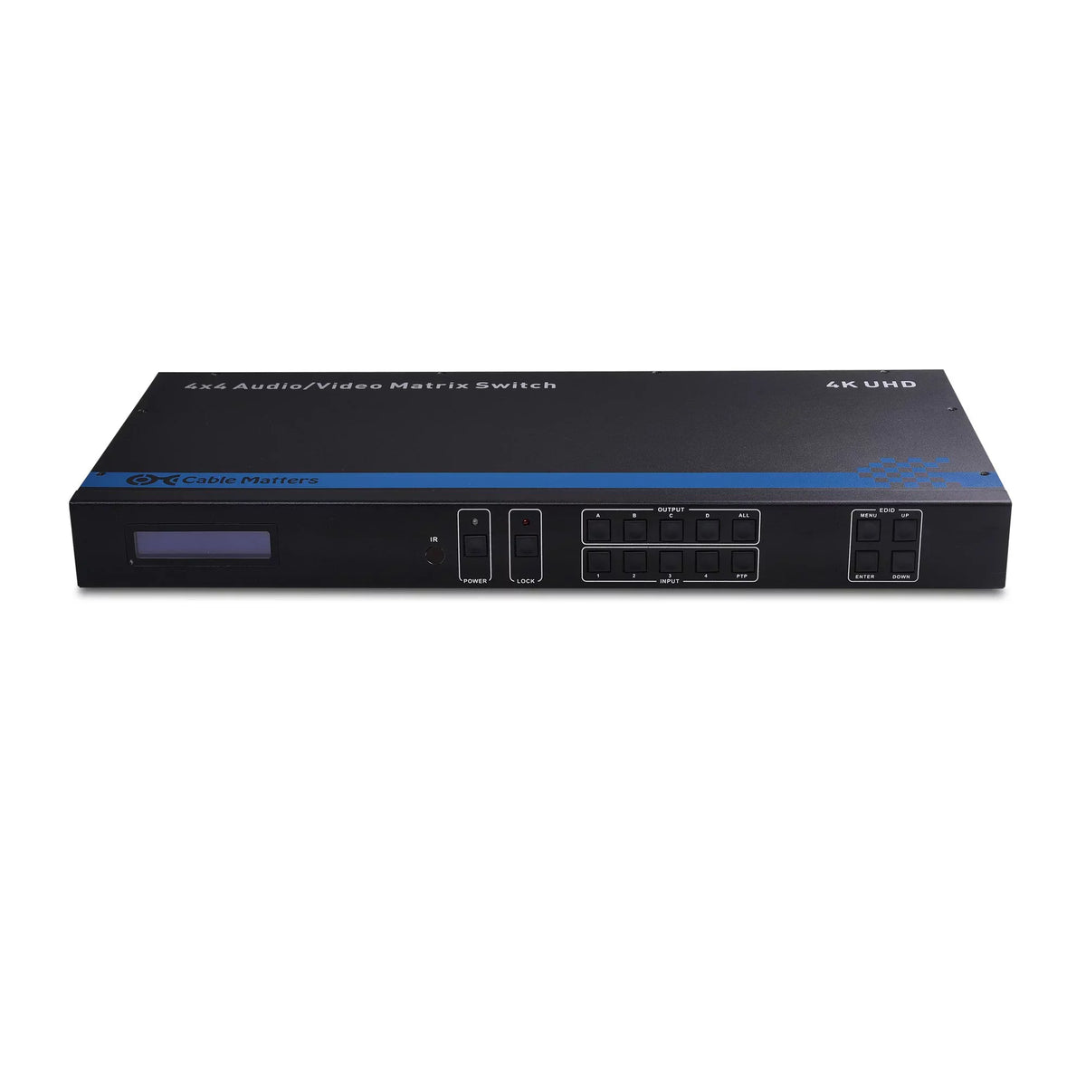 Cable Matters 4K 60Hz  Matrix Switch 4 in 4 Out with -232 and / Remote Access Configuration - Supports 18Gbps  2.0,  High Dynamic Range,  2.2, 24 Bit ,  4:4:4 Format