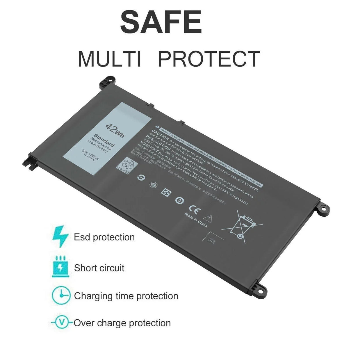 42Wh  Laptop Battery for Dell Inspiron 7586 5482 5485 5491 3310 3493 2in1