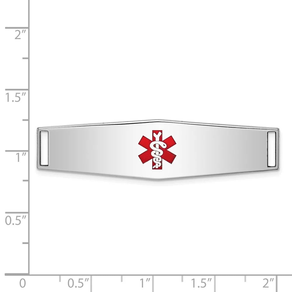 Auriga 925 Sterling Silver Medical Id Plate inch for Bracelet for Women(- 48inch, - 13mm)