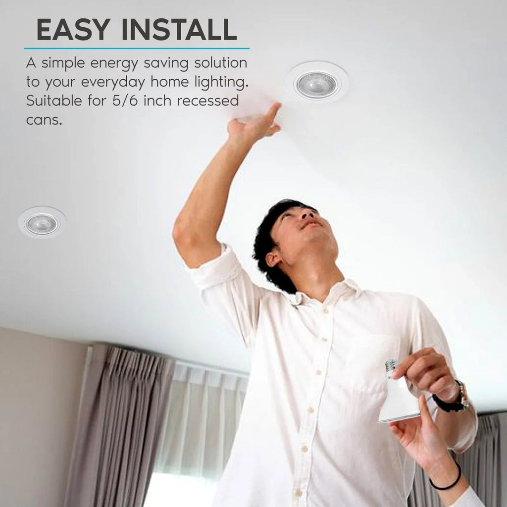 Luxrite 6-Pack   Flood Light Bulb 4000K Cool White 850 Lumens 11W Dimmable Wet Rated  Base  Listed