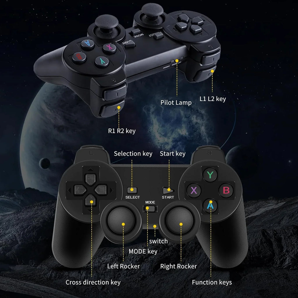 Retro Game Console Stick, 64G Nostalgia Game Stick with 25000+ Video Games, 12 Emulator Console Plug and Play for , Retro Play Compatible with //, 4K  Output, 2.4GHz Wireless Controllers