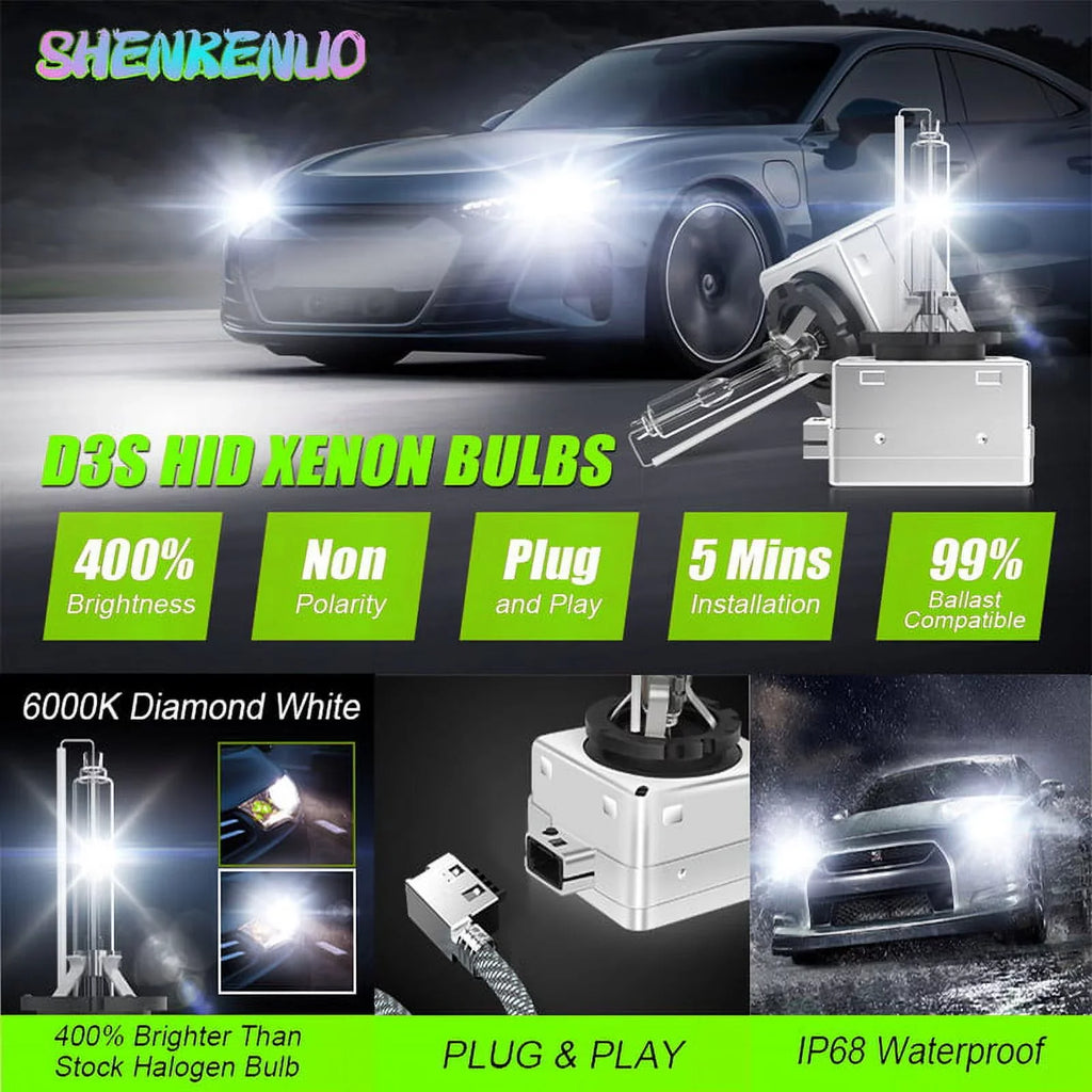 For Buick Enclave 2013-2015 2016 2017 2018  Xenon Headlight Bulbs  High/Low Beam 2pc