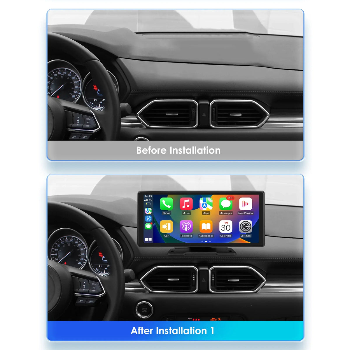 10.26" Touchscreen Apple Carplay Android Auto  Car Radio Stereo Head Unit 360° Adjustable Bluetooth Mirror Link  Navigation Player