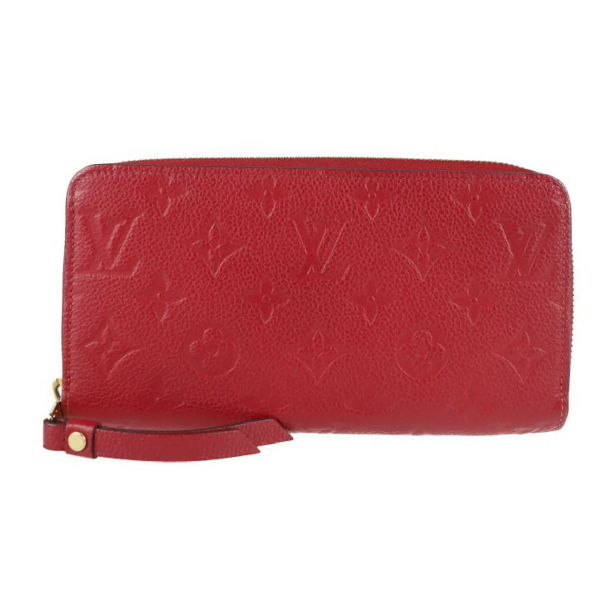 Pre-Owned   Louis Vuitton Zippy Wallet Long  Monogram Implant Cerise Zip Around Round Zipper (Good)