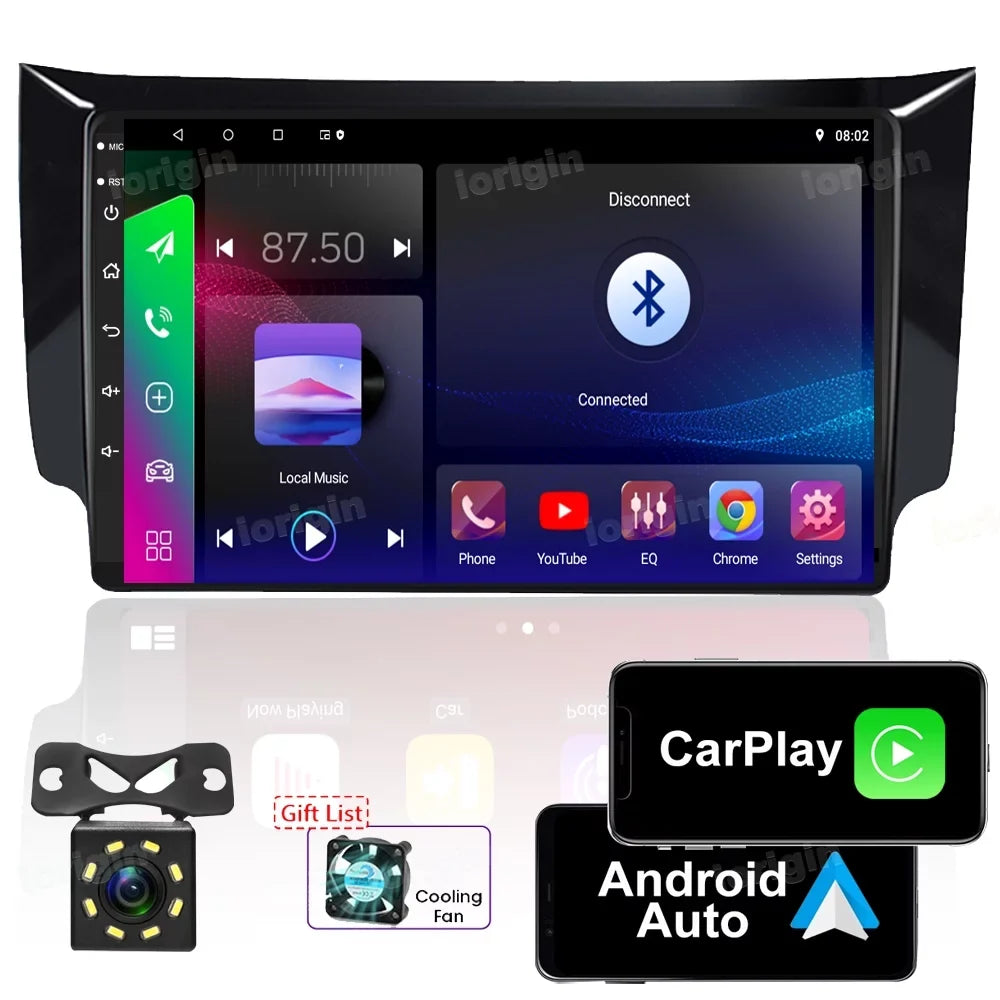 For Nissan Sentra  2012 - 2017 Car Radio Multimedia Video Player Navigation  Support carplay Android auto 2-16G with backup camera
