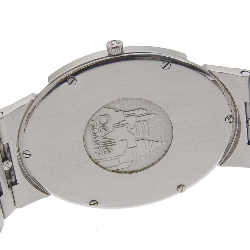 Pre-Owned Omega  De Ville Watch Stainless Steel Swiss Made Silver/Gold Quartz Silver Dial Boys (Fair)