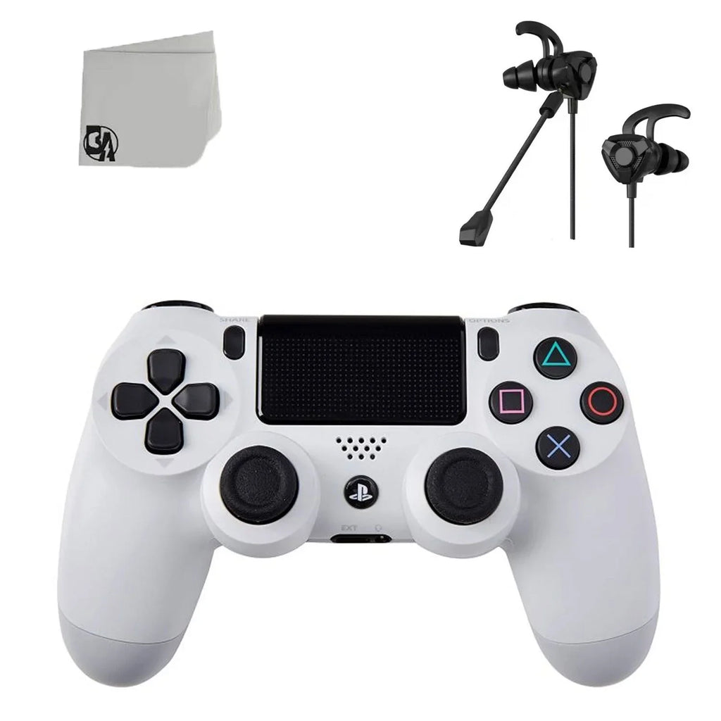 White DualShock  Wireless Controller Bundle - Like New - With Earbuds   Included