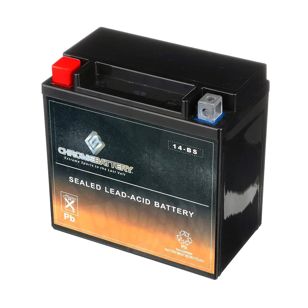 Chrome Battery - (14- 12 Volt,12 Ah, 200 ) Motorcycle Battery for Honda 1100cc Vt1100c, ,  Shadow (spirit, Aero, . . . Tourer) 2007