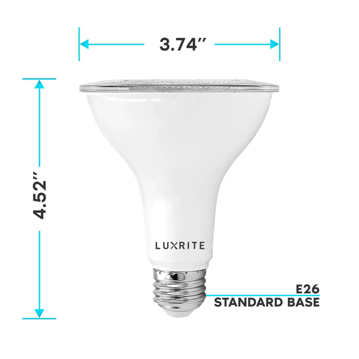 Luxrite 6-Pack   Flood Light Bulb 4000K Cool White 850 Lumens 11W Dimmable Wet Rated  Base  Listed