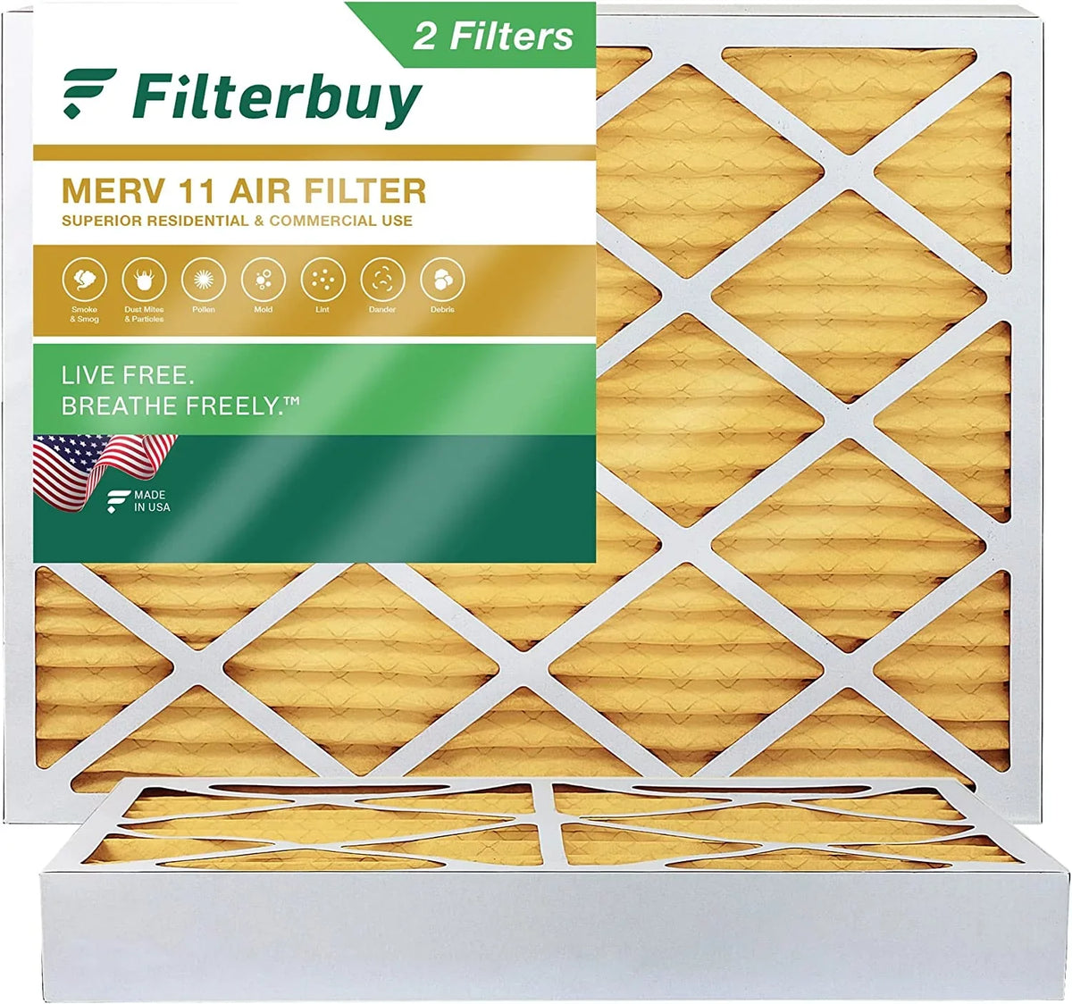 Filterbuy 16x20x4  11 Pleated   Furnace Air Filters (2-Pack)