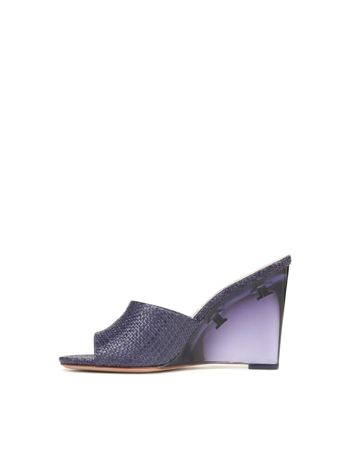 Womens Purple Woven Padded Dali Open Toe Wedge Slip On Heeled Sandal 8.5