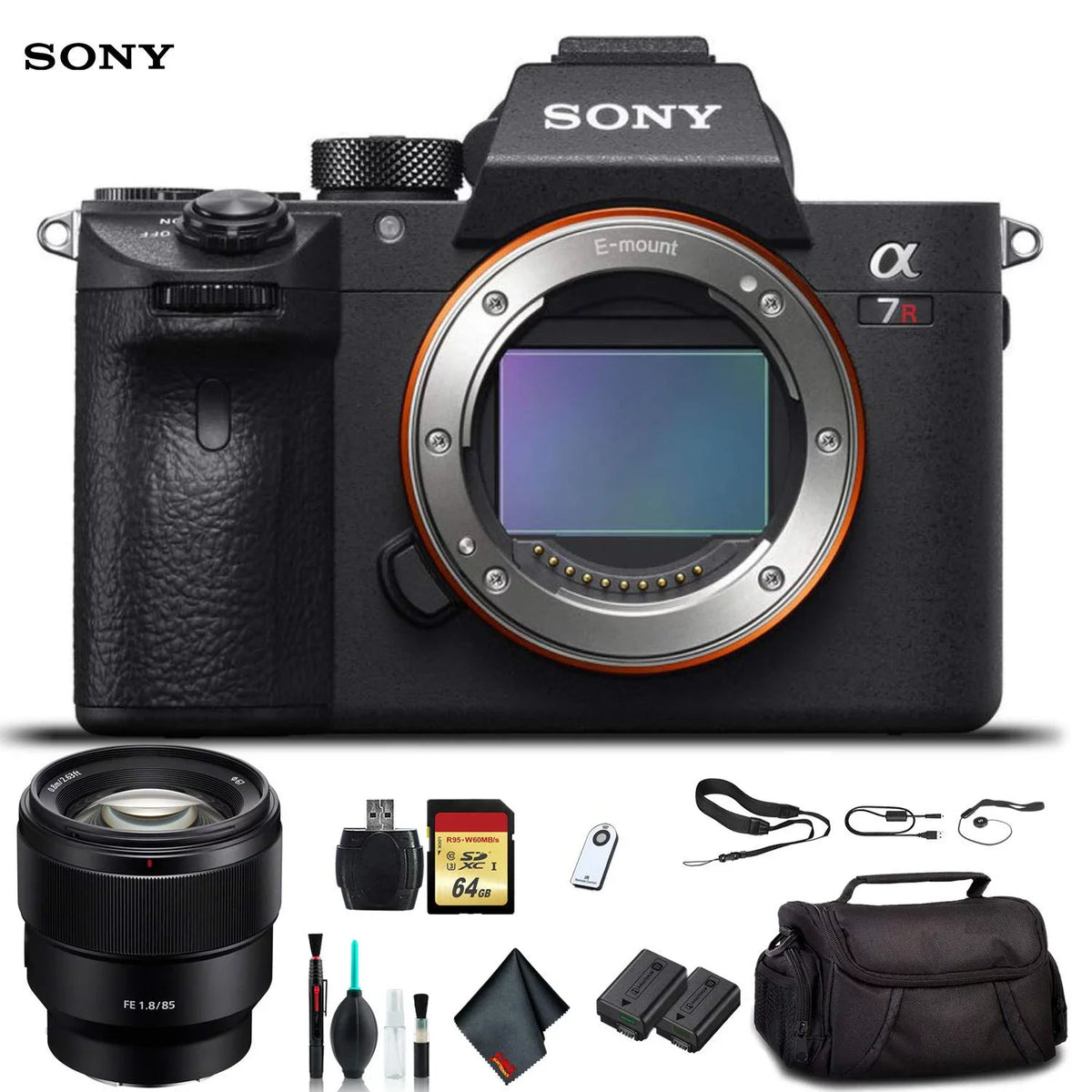 Sony Alpha a7R  Mirrorless Camera / With Sony  24-70mm Lens, Soft Bag, Additional Battery, 64GB Memory Card, Card Reader , Plus Essential Accessories
