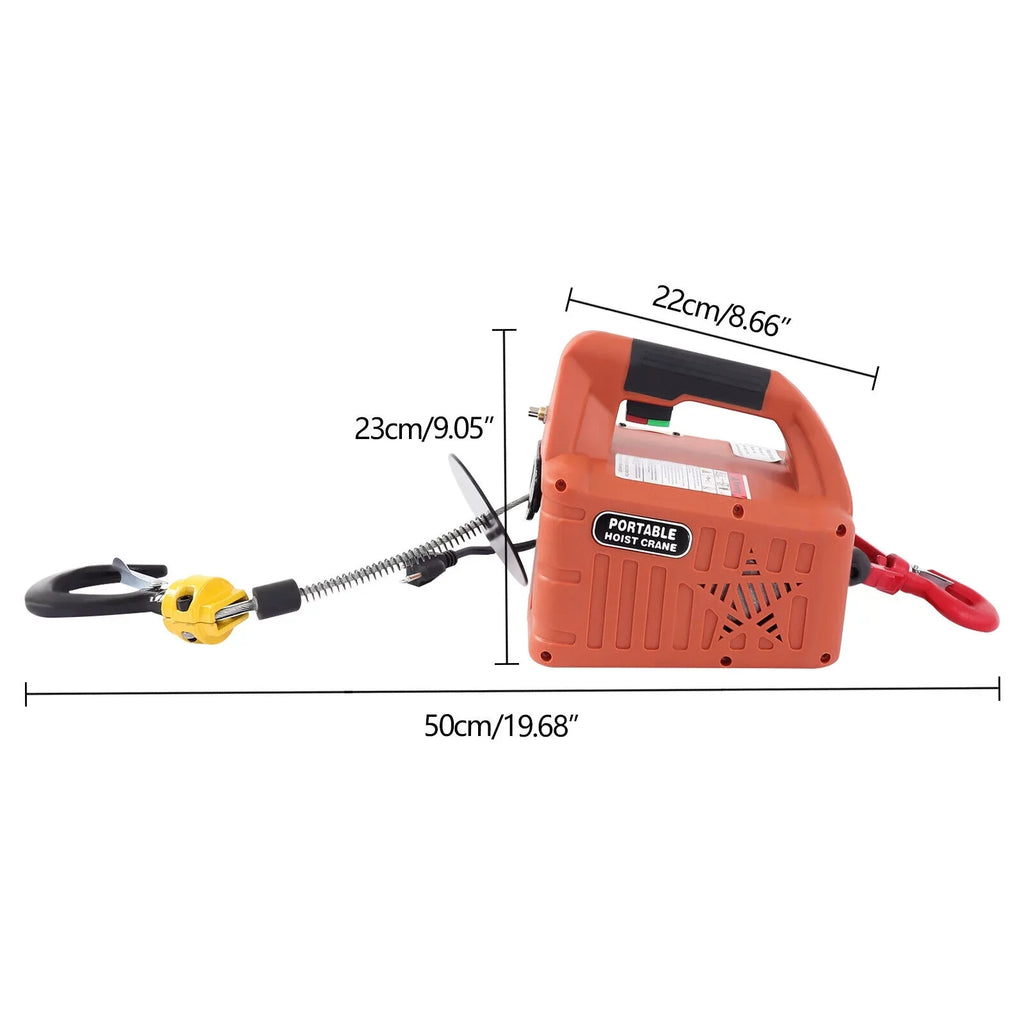 ZhdnBhnos 110V 1100  3-in-1 Electric Hoist Winch Portable Crane Lift Kit Wireless Remote Control