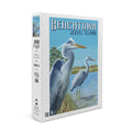 Beachtown, Jekyll Island, Georgia, Blue Herons (19x27 inches, Premium 500 Piece Jigsaw Puzzle for Adults and Family, Made in )