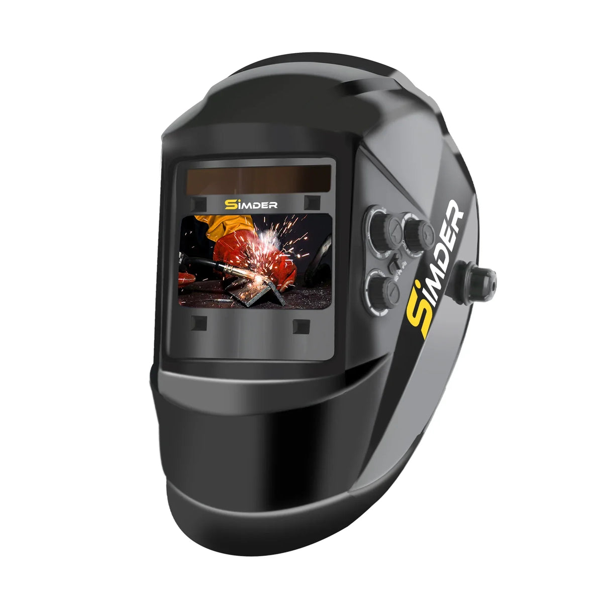 SSimder Auto Darkening True Color Solar Power Large Viewing Screen Welding Helmet -800 , 4 Arc Sensor Wide Shade 4/5-9/9-13 for   Arc Weld Grinding Welder Mask