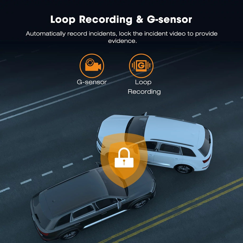 Dash Cam,4K Dash Cam Front 2"  Screen Car Camera with , 170° Wide Angle, , Night Vision, Parking Mode, -Sensor