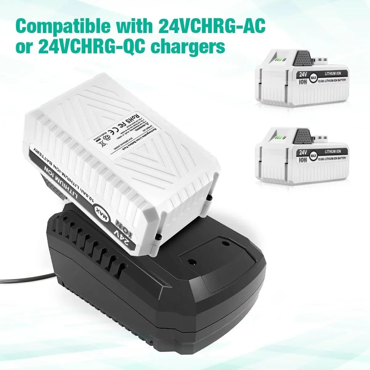 2Packs 10000mAh Li-ion Battery Compatible with Sun Joe and Snow Joe 24V Battery for 24VBAT- 24VBAT- 24VBAT- 24VBAT- 24VBAT 24V-- iON+ System for All Joe iON+ 24V Cordless Snow Blower