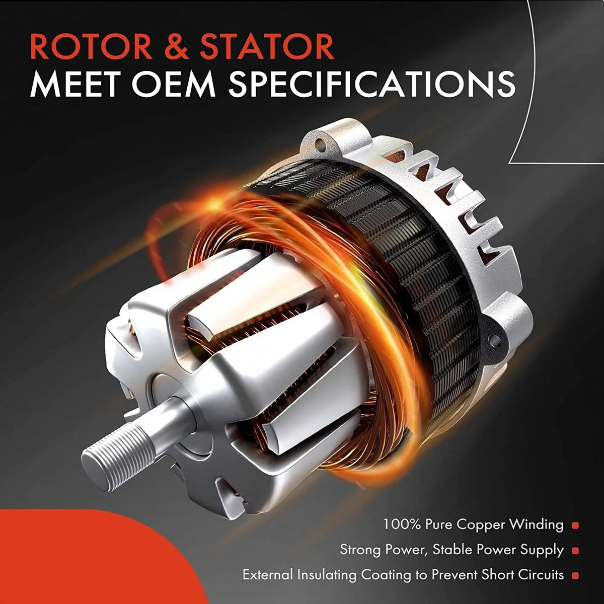 '-Premium Alternator Compatible with Isuzu Trooper 2000-2002 & Acura  1999,  3.5L, 90Amp 12Volt  6-Groove Clutch Pulley